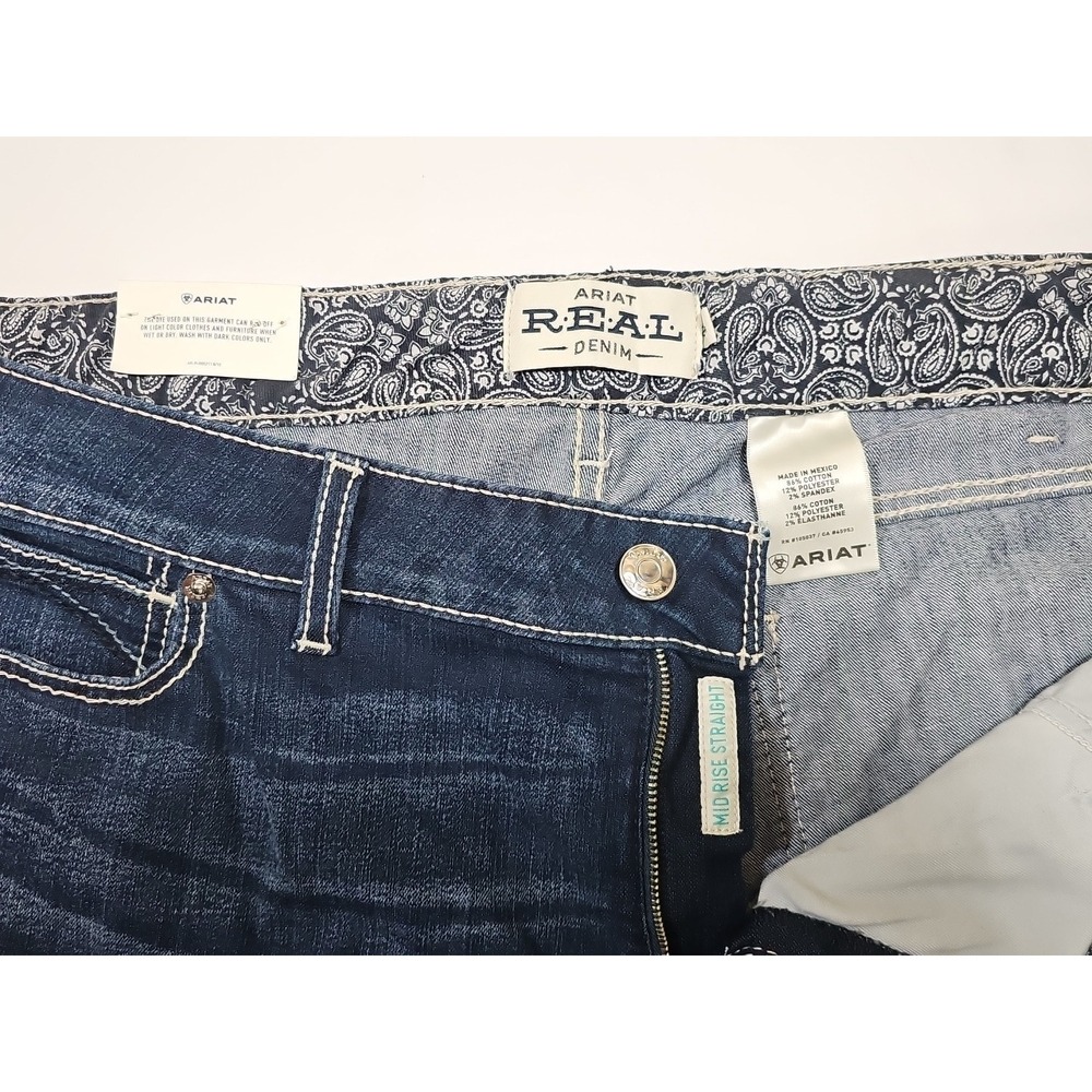 Ariat Real Mid Rise Straight Stretch Fit LITA Women's Size 22WR NWT- 10028920 - Picture 4 of 13